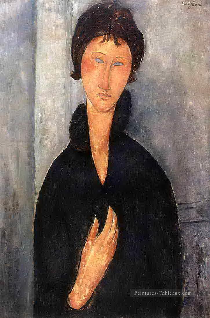 femme aux yeux bleus 1918 Amedeo Modigliani Peintures à l'huile